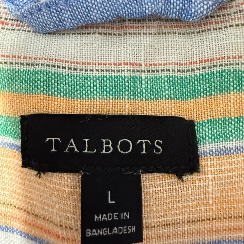 #1) Talbots Multicolor Striped Button-Down Shirt.… - image 4